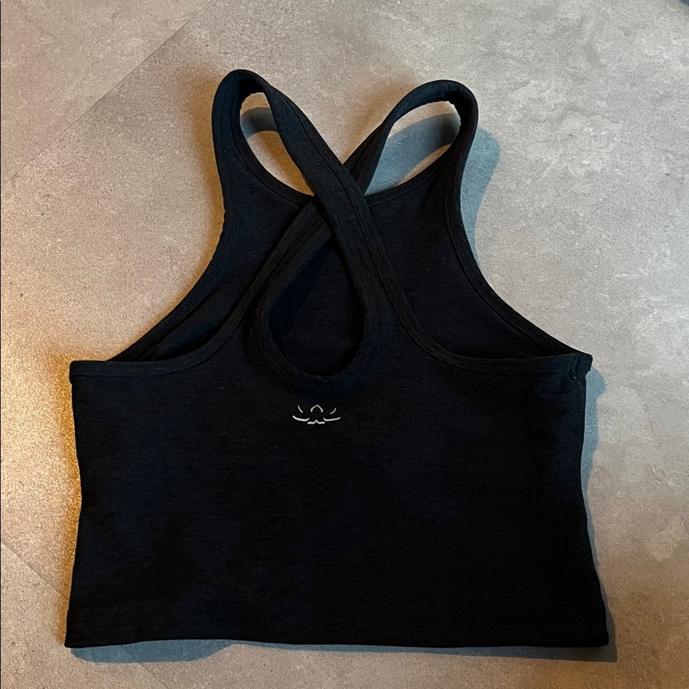 Beyond Yoga Spacedye black strappy tank top XS